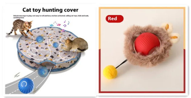 PurrPlay Self-Rolling Cat Toy Ball - Nara's Shop