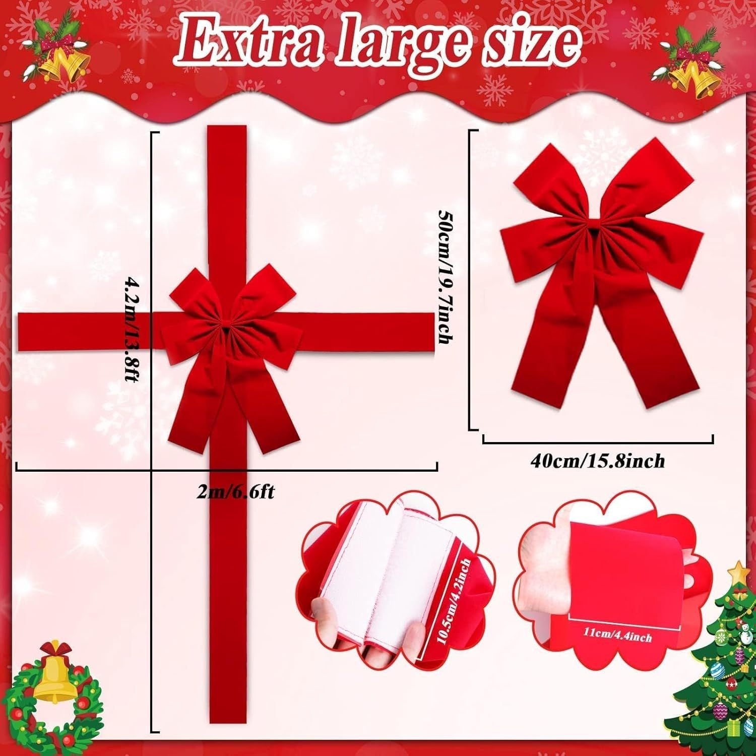 Christmas Door Hanging Bow Ribbon - Nara's Shop