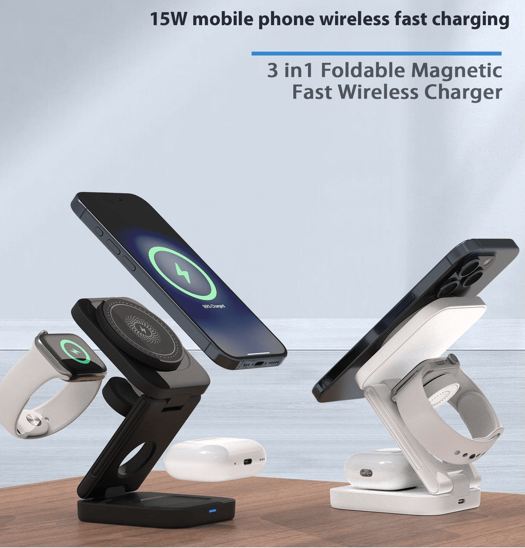 3 IN 1 FOLDABLE WIRELESS CHARGER - Nara's Shop