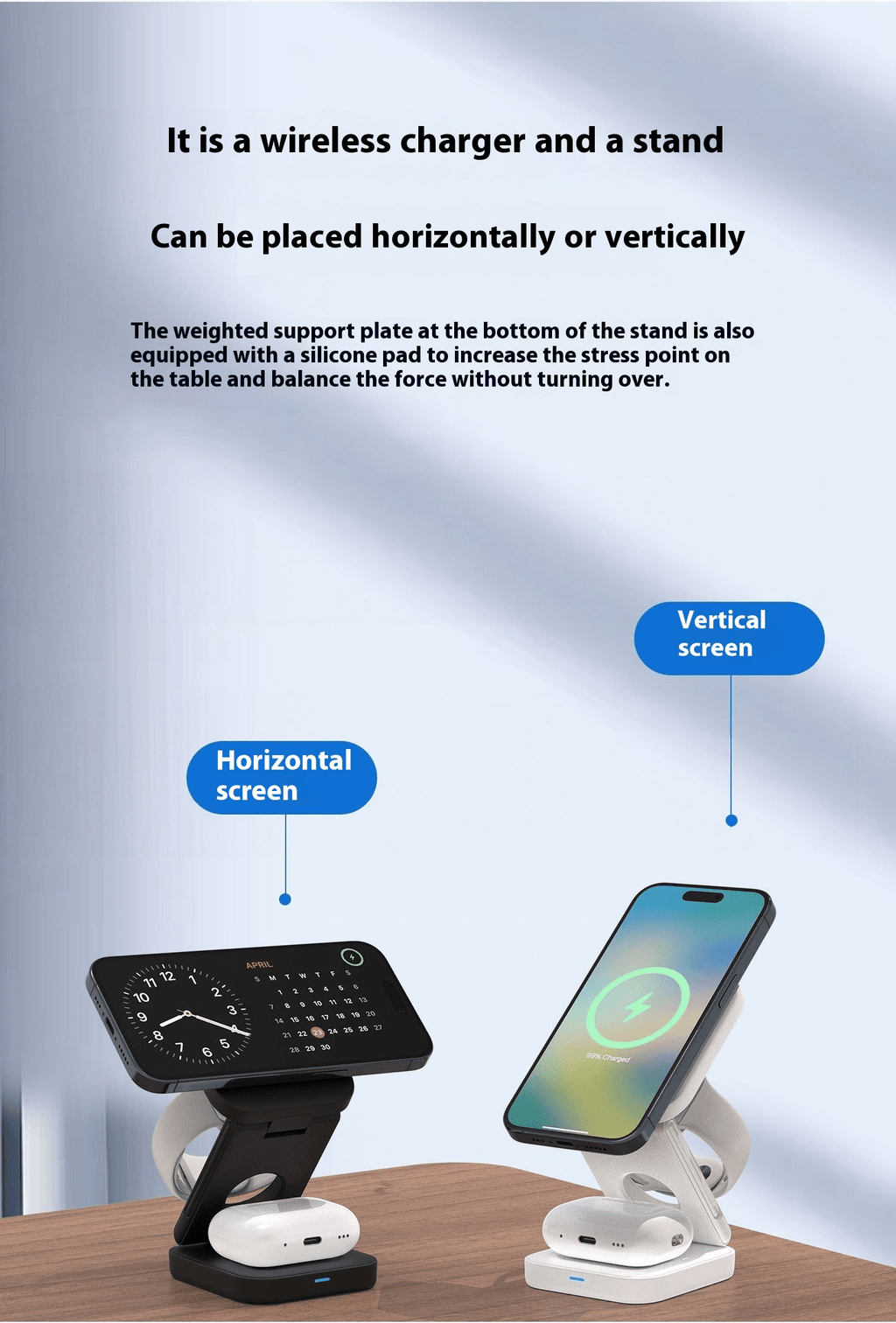 3 IN 1 FOLDABLE WIRELESS CHARGER - Nara's Shop
