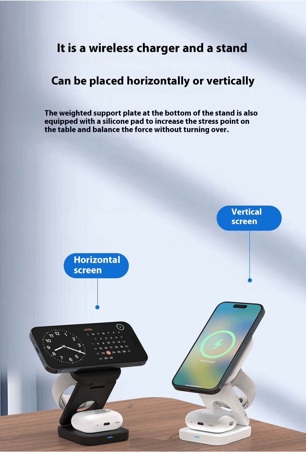 3 IN 1 FOLDABLE WIRELESS CHARGER - Nara's Shop