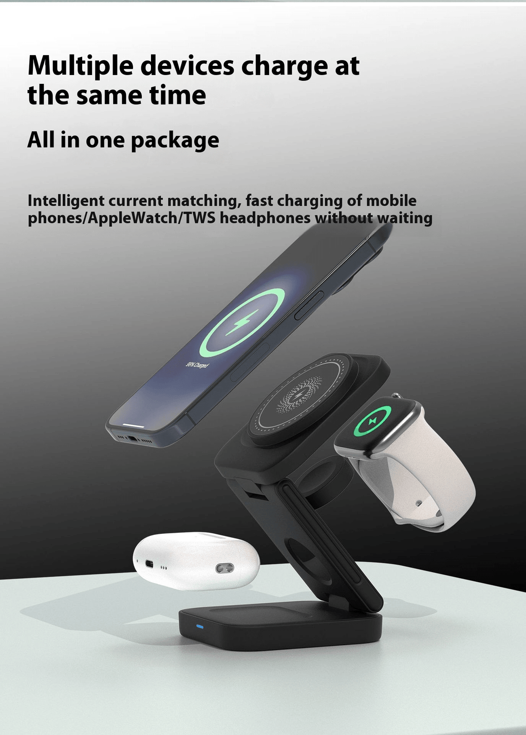 3 IN 1 FOLDABLE WIRELESS CHARGER - Nara's Shop