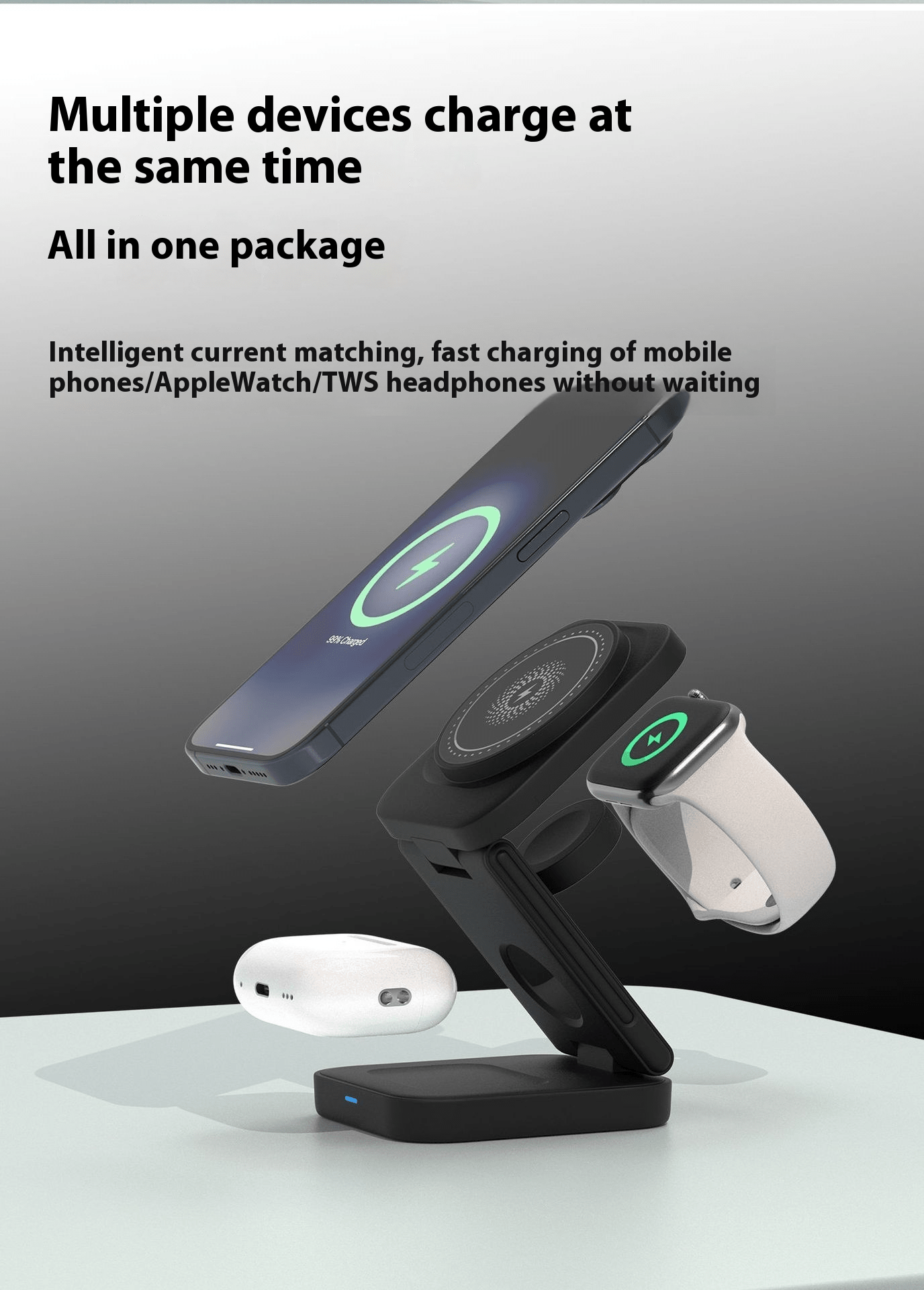 3 IN 1 FOLDABLE WIRELESS CHARGER - Nara's Shop