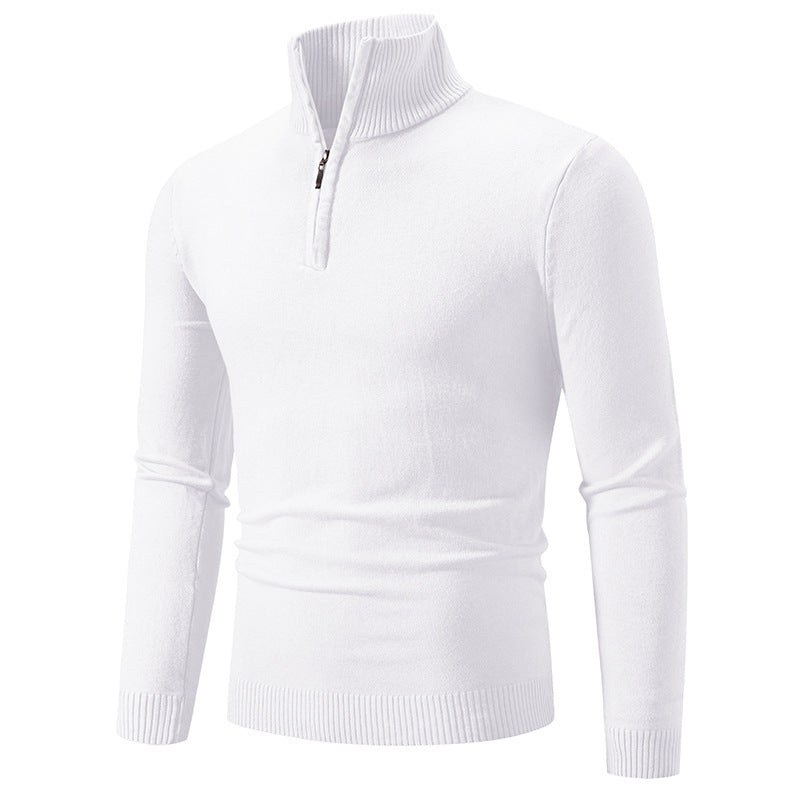 2023 Men's Plus Size Fleece Zip Mock Neck Sweater - Nara's Shop