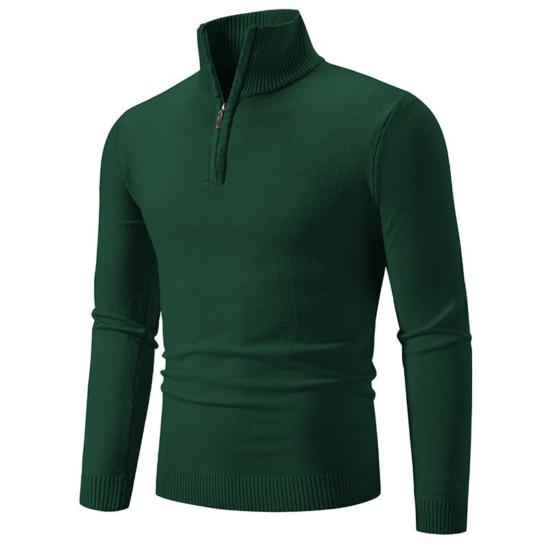 2023 Men's Plus Size Fleece Zip Mock Neck Sweater - Nara's Shop