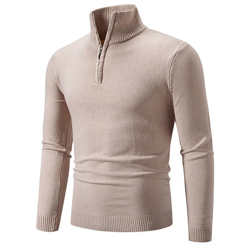 2023 Men's Plus Size Fleece Zip Mock Neck Sweater - Nara's Shop