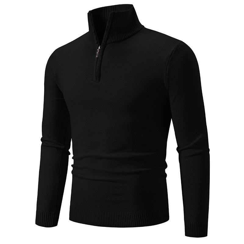 2023 Men's Plus Size Fleece Zip Mock Neck Sweater - Nara's Shop