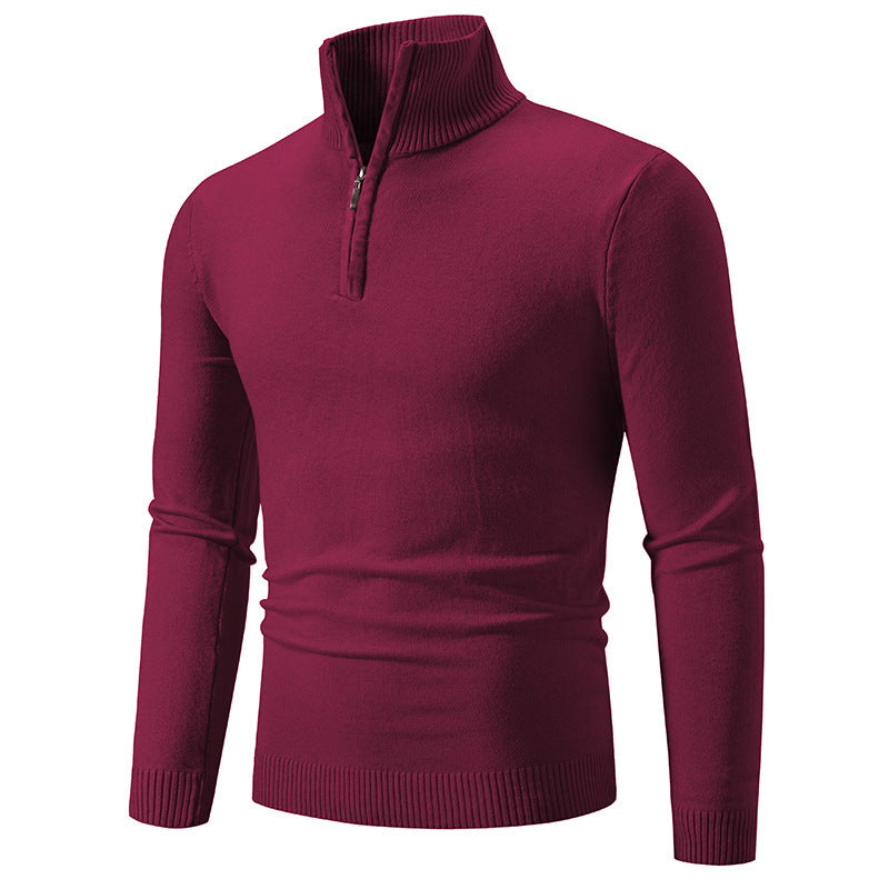 2023 Men's Plus Size Fleece Zip Mock Neck Sweater - Nara's Shop