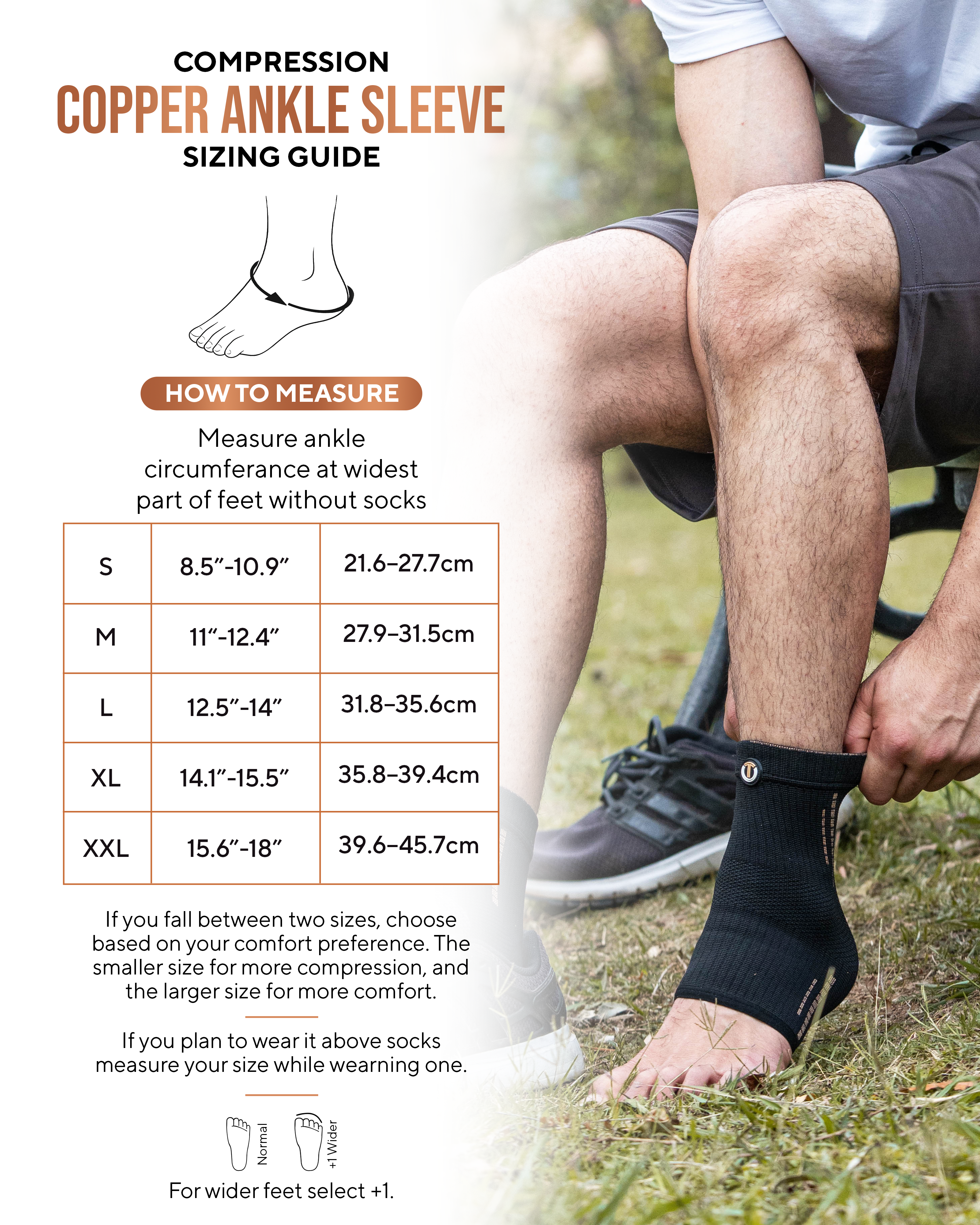 Copper Compression Ankle Brace Sleeves (2 Pack) - Nara's Shop