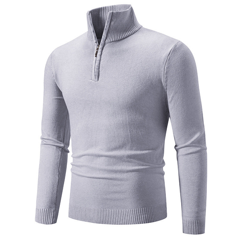 2023 Men's Plus Size Fleece Zip Mock Neck Sweater - Nara's Shop
