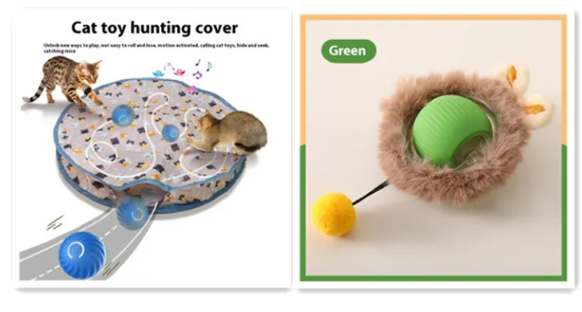 PurrPlay Self-Rolling Cat Toy Ball - Nara's Shop