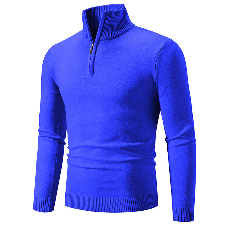 2023 Men's Plus Size Fleece Zip Mock Neck Sweater - Nara's Shop