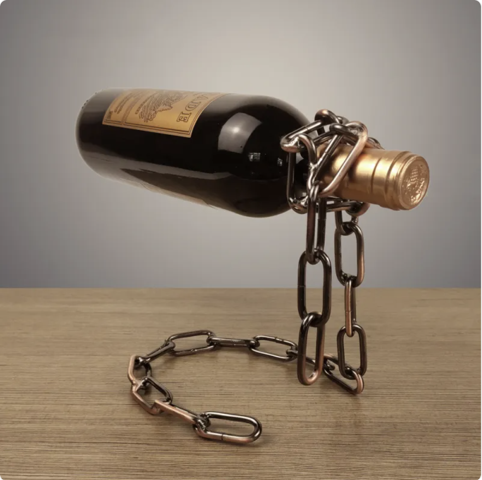 Suspension Chain Wine Rack Metal Holder - Nara's Shop