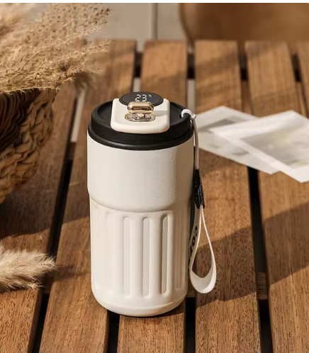 Smart Digital Thermal Bottle Portable Coffee Mug Stainless Steel Water Bottle In-Car Insulated Cup Keep Cold Vacuum Flasks 450ml - Nara's Shop