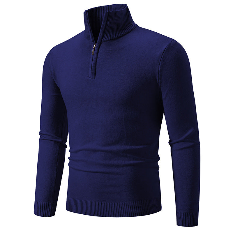 2023 Men's Plus Size Fleece Zip Mock Neck Sweater - Nara's Shop