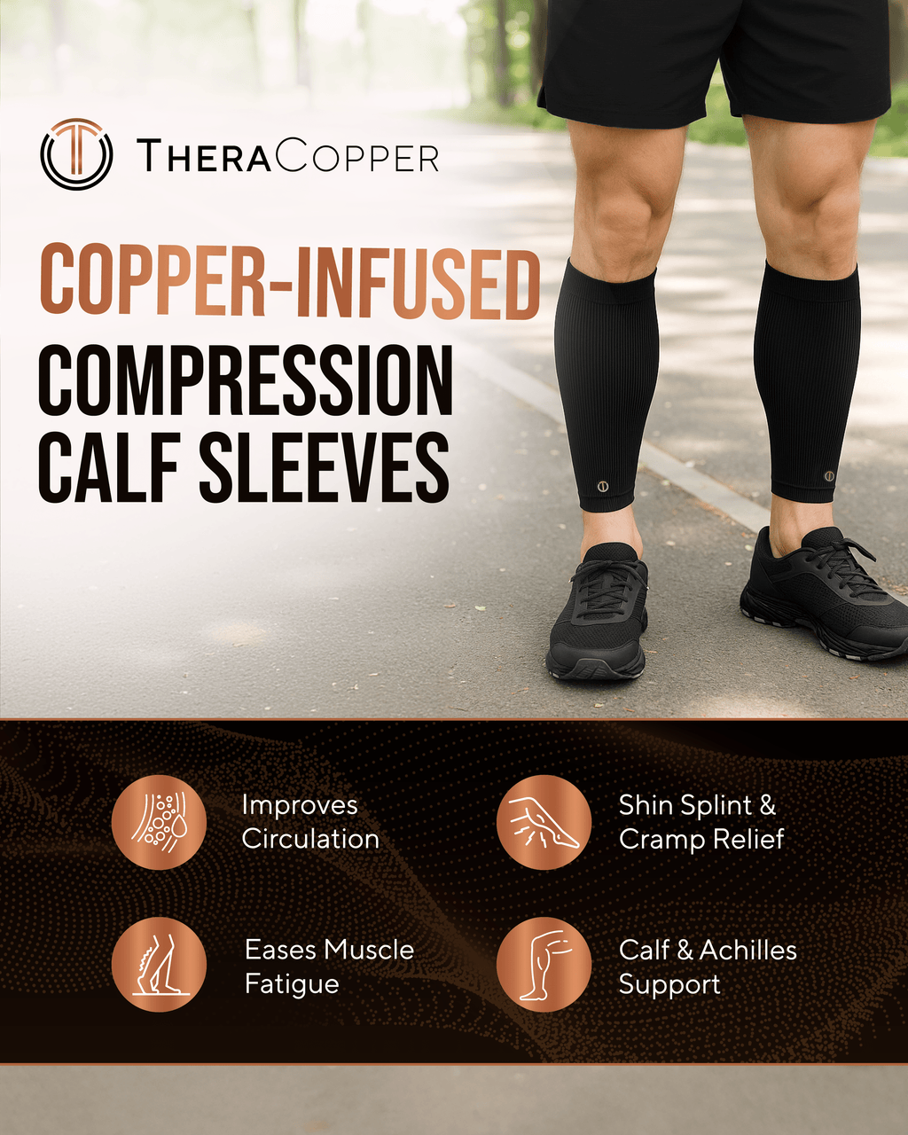 Copper Calf Compression Sleeves (2 Pack) - Nara's Shop