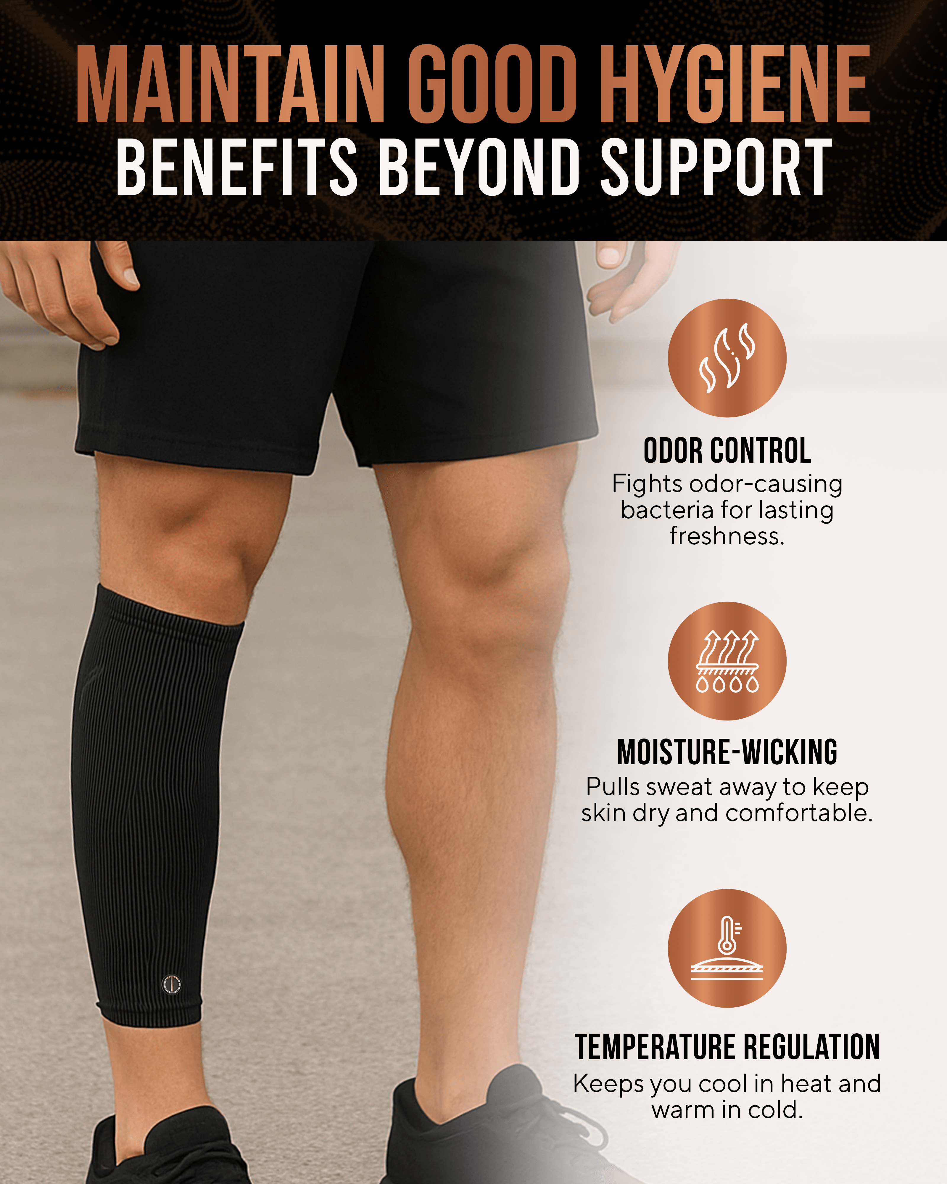 Copper Calf Compression Sleeves (2 Pack) - Nara's Shop