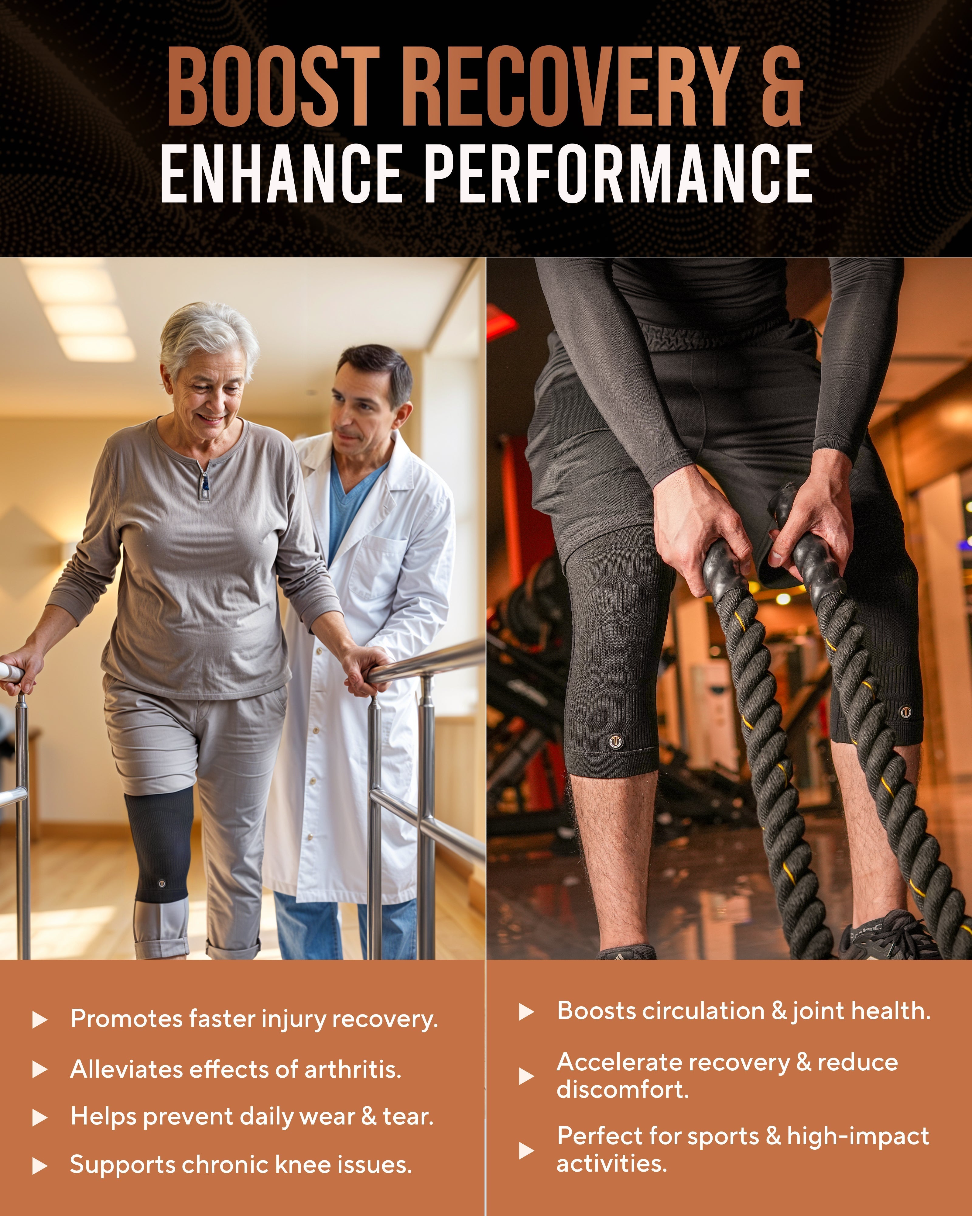 Copper Compression Knee Sleeves (2 Pack) - Nara's Shop