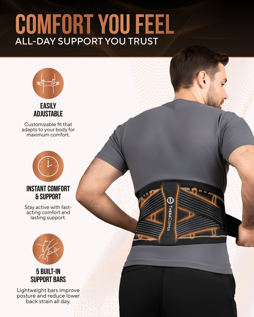 Copper Compression Lower Back Brace - Nara's Shop