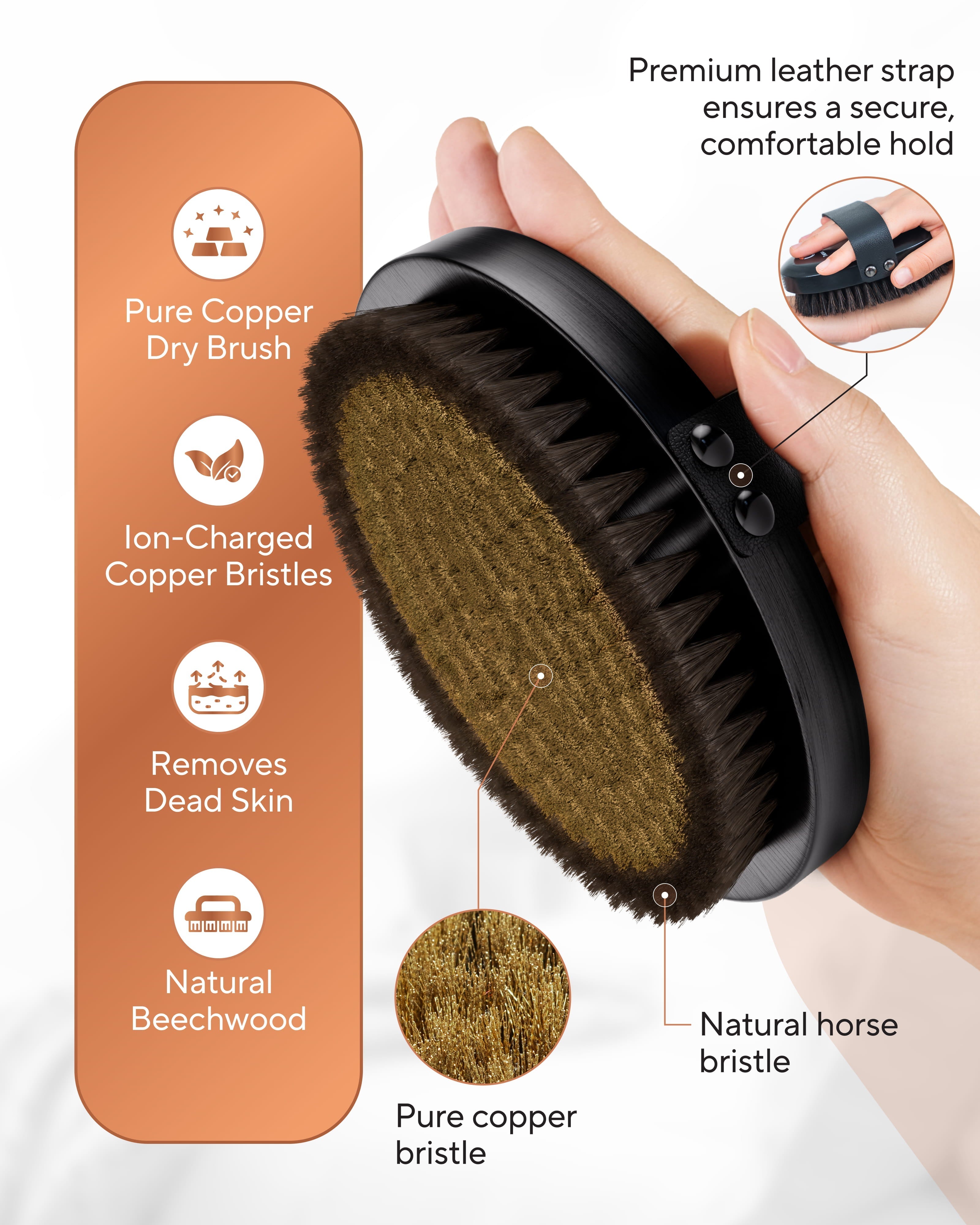 Copper Dry Body Brush - Nara's Shop