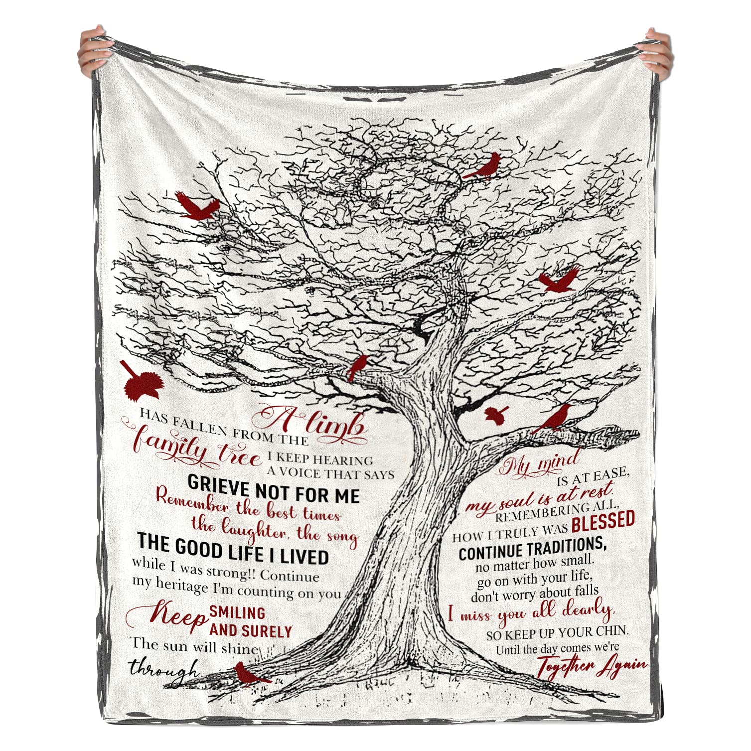 Bereavement Gifts Sympathy Gift Memorial Gifts - in Memory of Loved One Gifts Condolences Gift in Loving Memory Blankets Memorial Gifts for Loss of Mother/Father/Pet Throw Blankets 60" x 50" - Nara's Shop