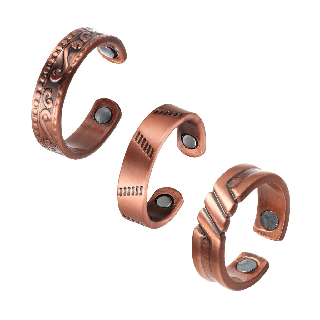 BioMag Lymphatic Drainage Copper Ring for Men Women 99.99% Pure Copper Magnetic Rings Jewelry Box - Nara's Shop