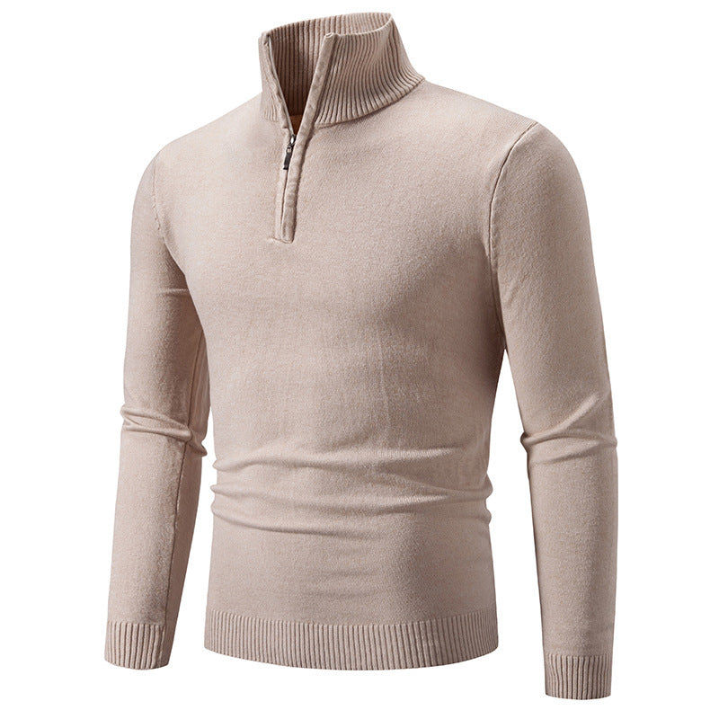 2023 Men's Plus Size Fleece Zip Mock Neck Sweater - Nara's Shop