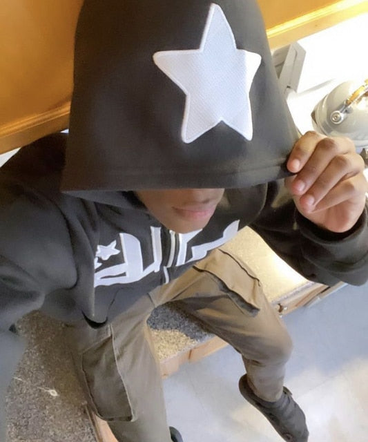 Star Printed Zip Up Hoodies - Nara's Shop