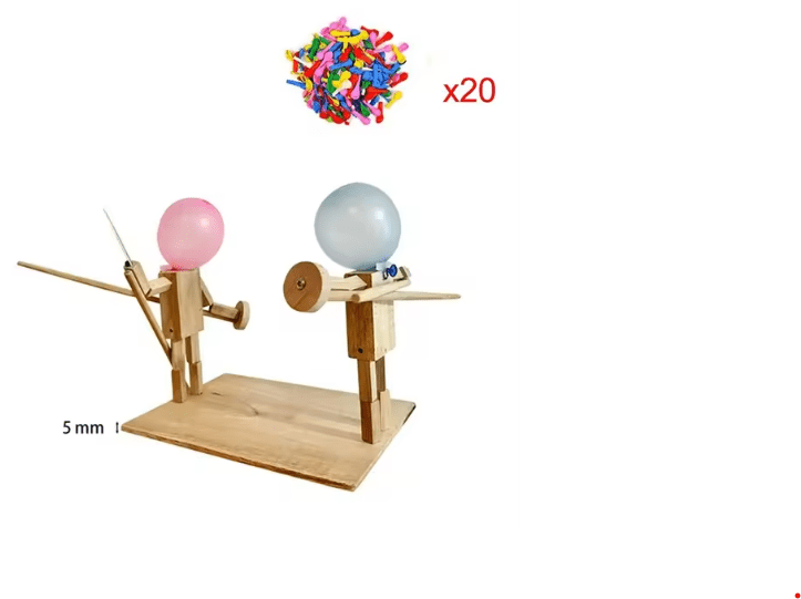 Handmade Balloon Heads Wooden Fighter Puppets - Nara's Shop