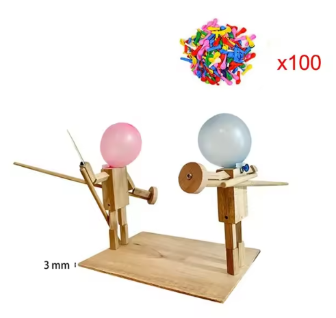 Handmade Balloon Heads Wooden Fighter Puppets - Nara's Shop
