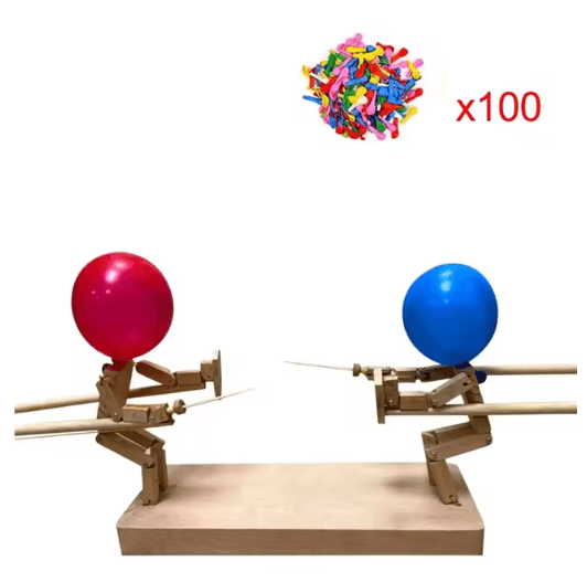 Handmade Balloon Heads Wooden Fighter Puppets - Nara's Shop