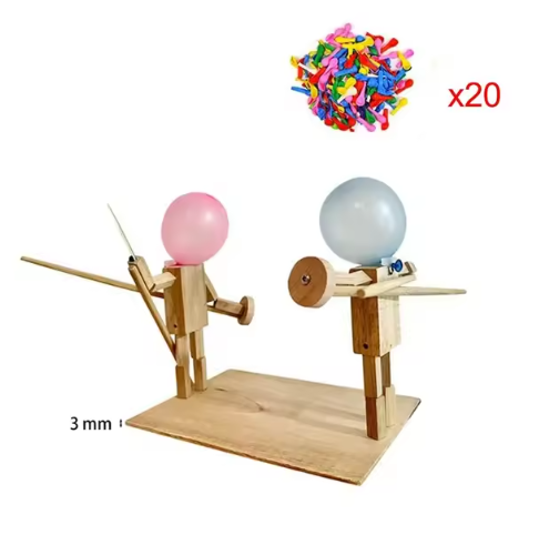 Handmade Balloon Heads Wooden Fighter Puppets - Nara's Shop