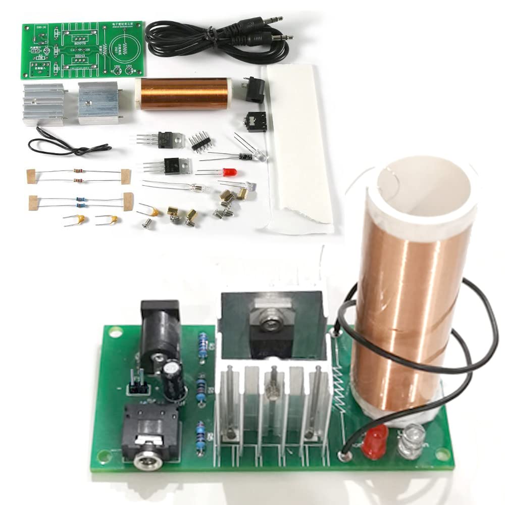 ISolderStore DIY Mini Tesla Coil Kit 15W Electronic DIY Kits Mini Music Tesla Coil Plasma Speaker Soldering Practice Kit DIY Soldering Project for Teens Kids Adults Thanksgiving Xmas Gift - Nara's Shop