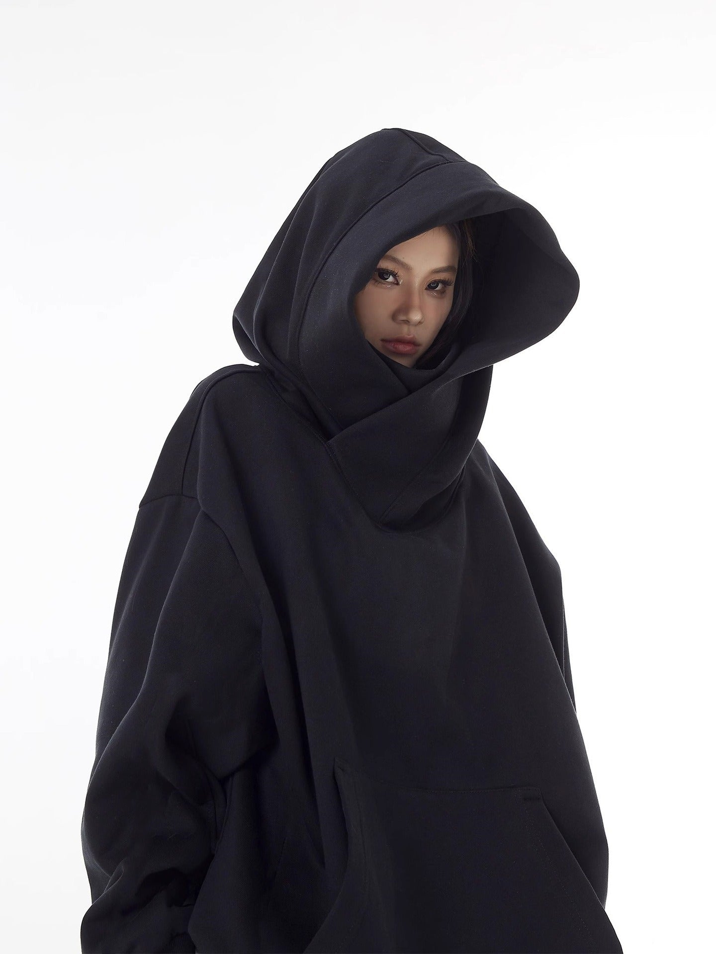 Loose High Collar Fleece Lined Hoodie - Nara's Shop
