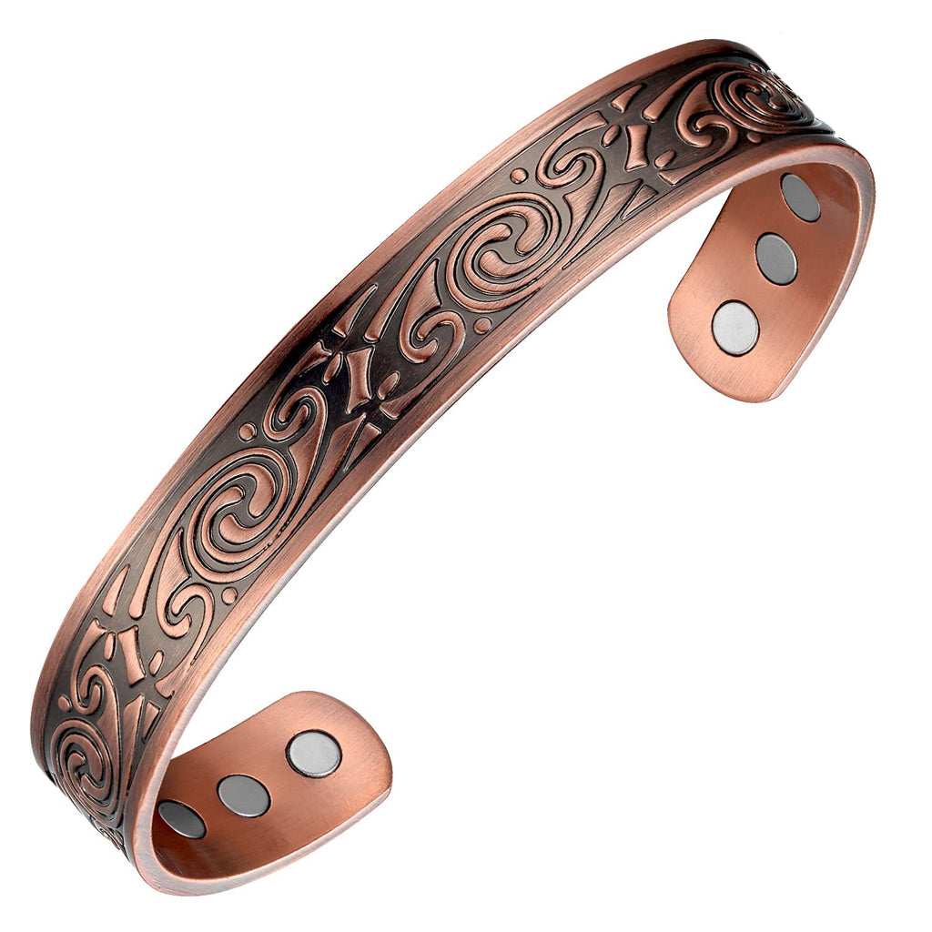 MagEnergy Copper Bracelet for Men 99.9% Copper Magnetic Adjustable Bracelet with Jewelry Gift Box - Nara's Shop