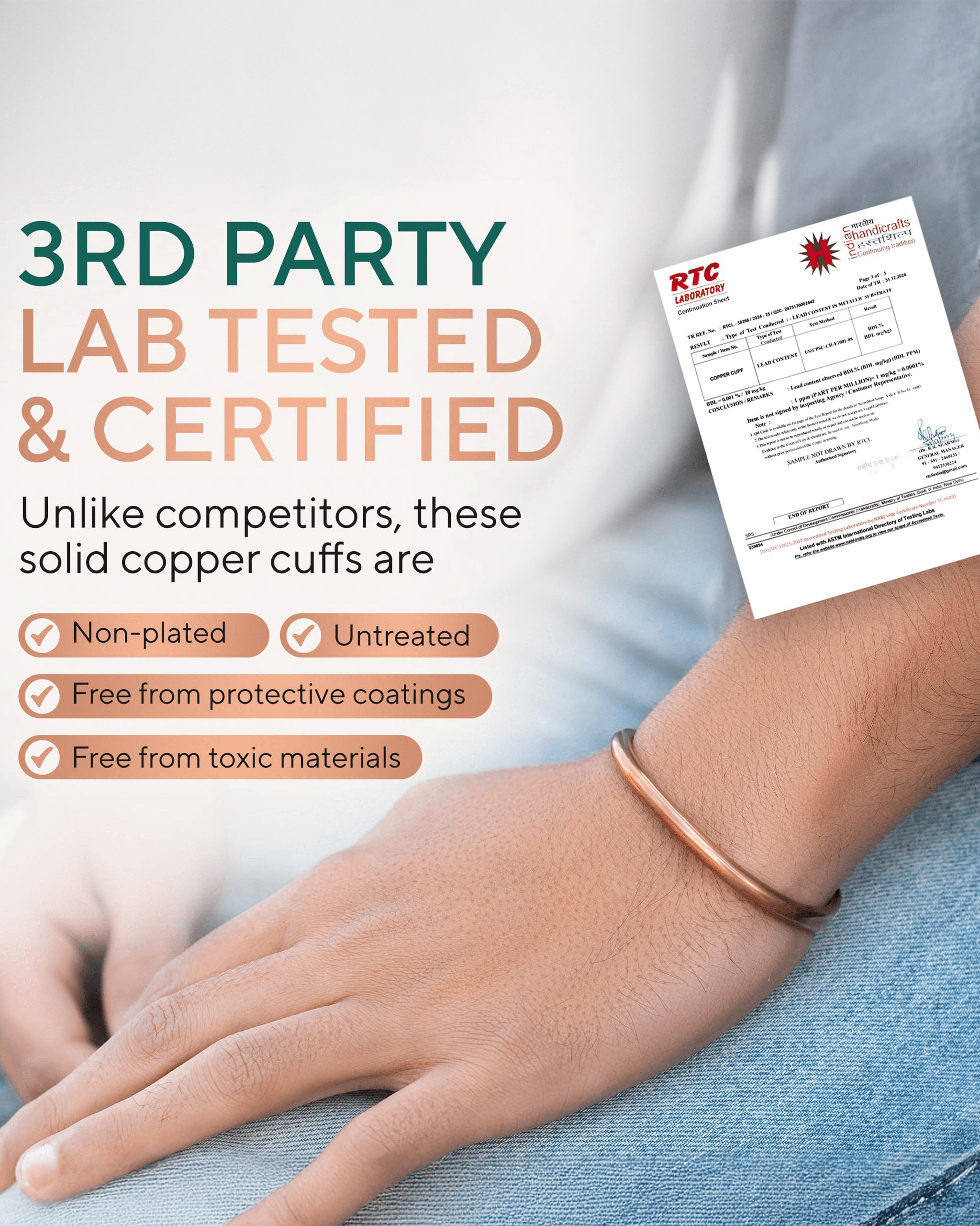 Pure Copper Cuff Bracelet – Barrel - Nara's Shop