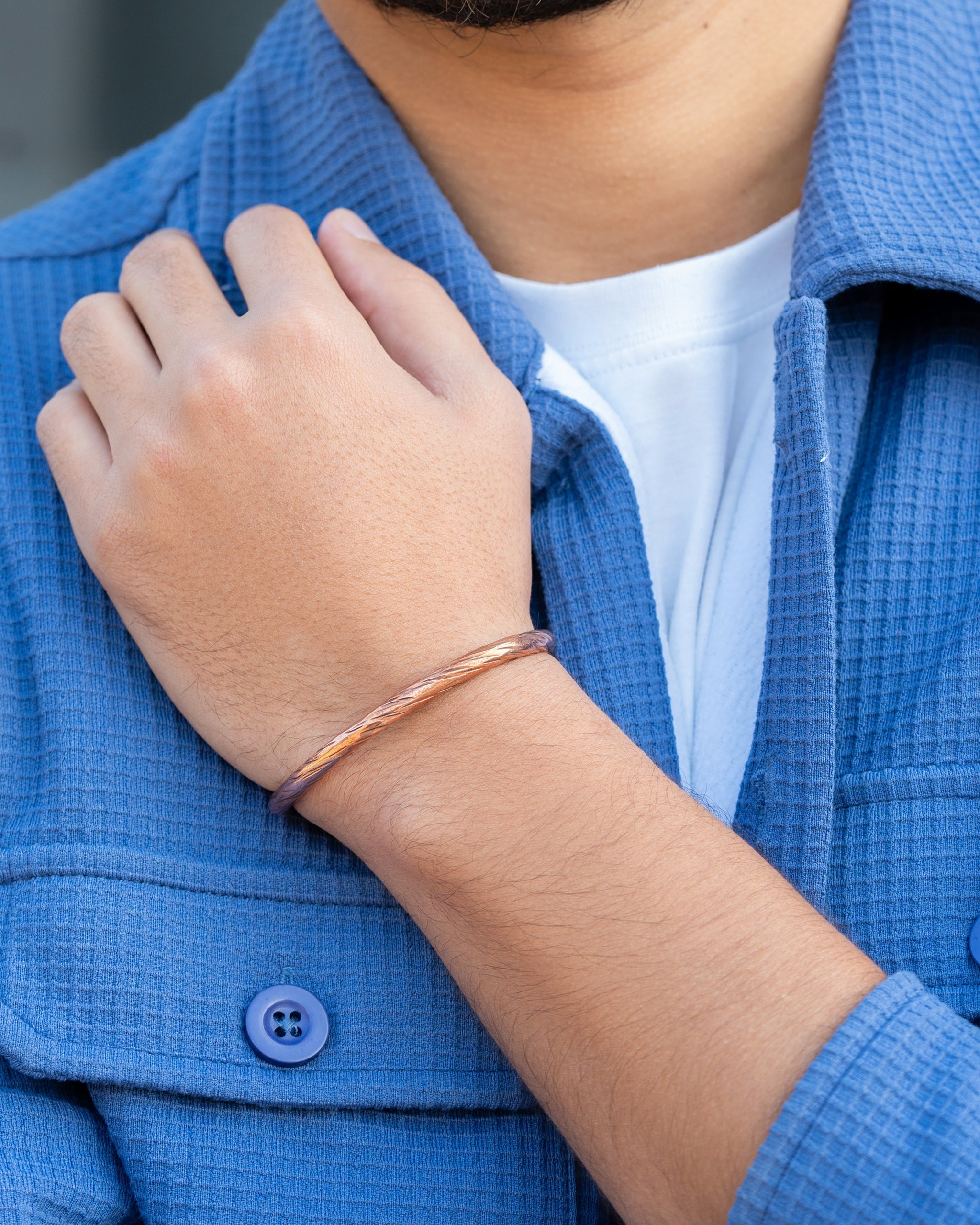 Pure Copper Cuff Bracelet – Distressed - Nara's Shop