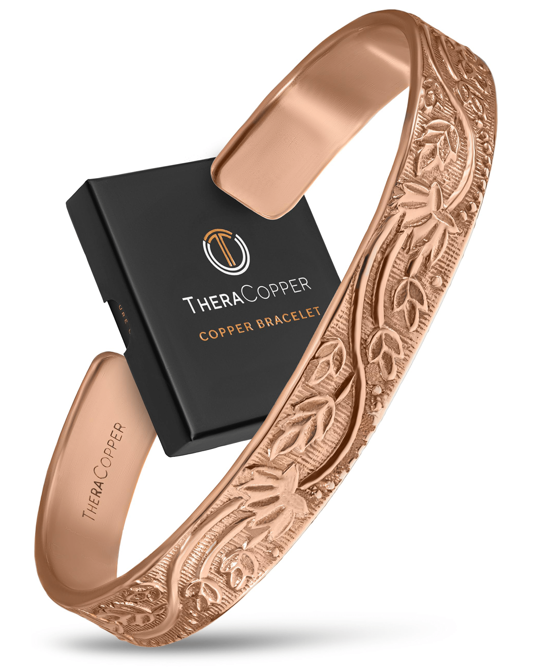 Pure Copper Cuff Bracelet for Women – Floral - Nara's Shop