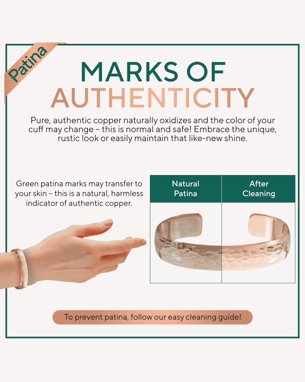Pure Copper Cuff Bracelet – Hammered - Nara's Shop