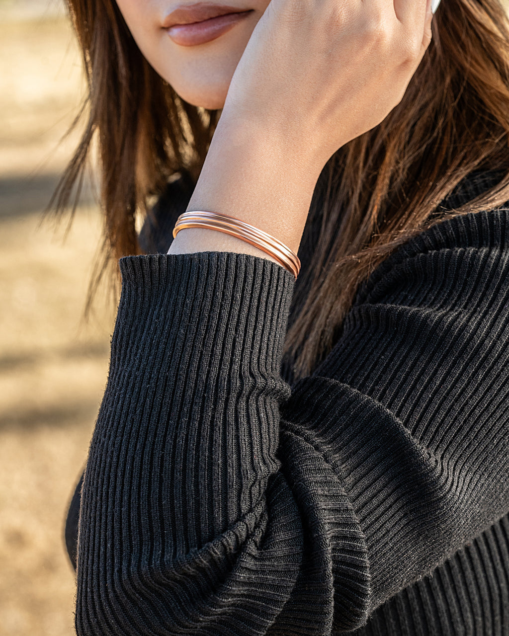Pure Copper Cuff Bracelet – Tier - Nara's Shop