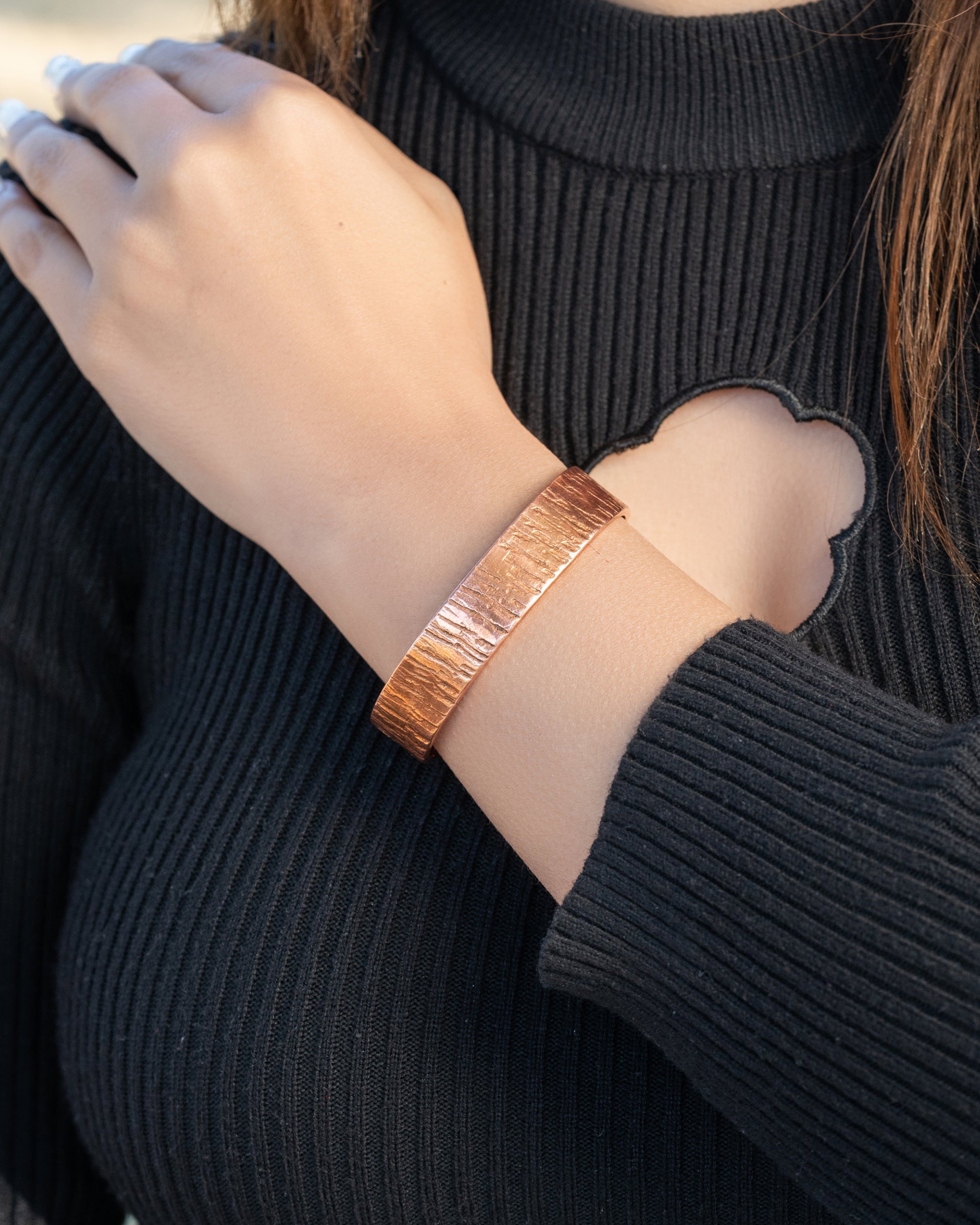Pure Copper Cuff Bracelet – Timber - Nara's Shop