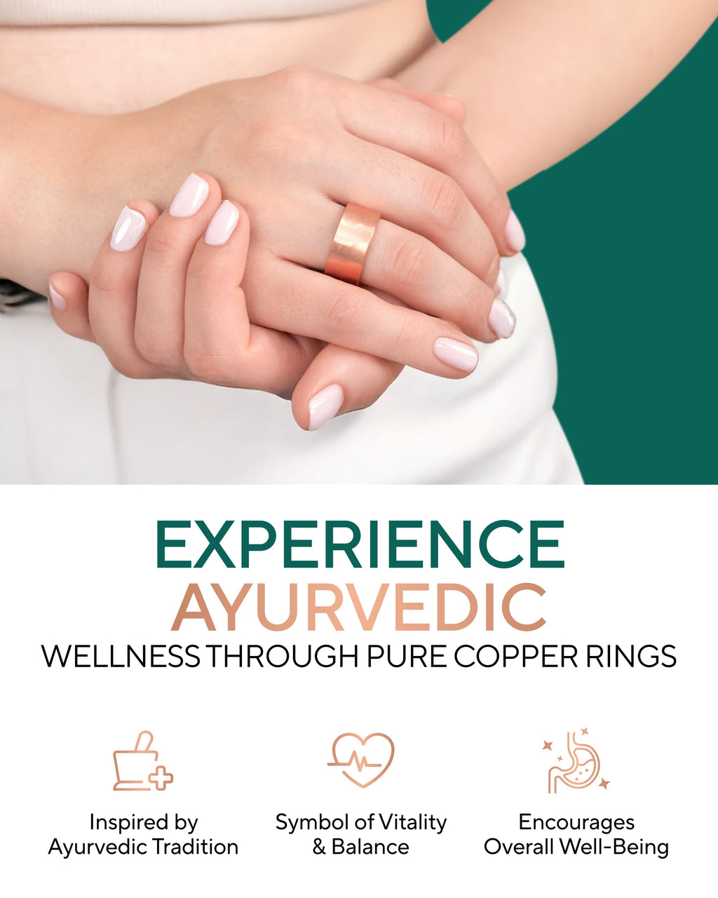 Pure Copper Rings – Hammered (10mm) - Nara's Shop