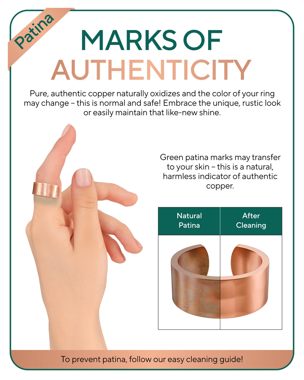 Pure Copper Rings – Hammered (10mm) - Nara's Shop