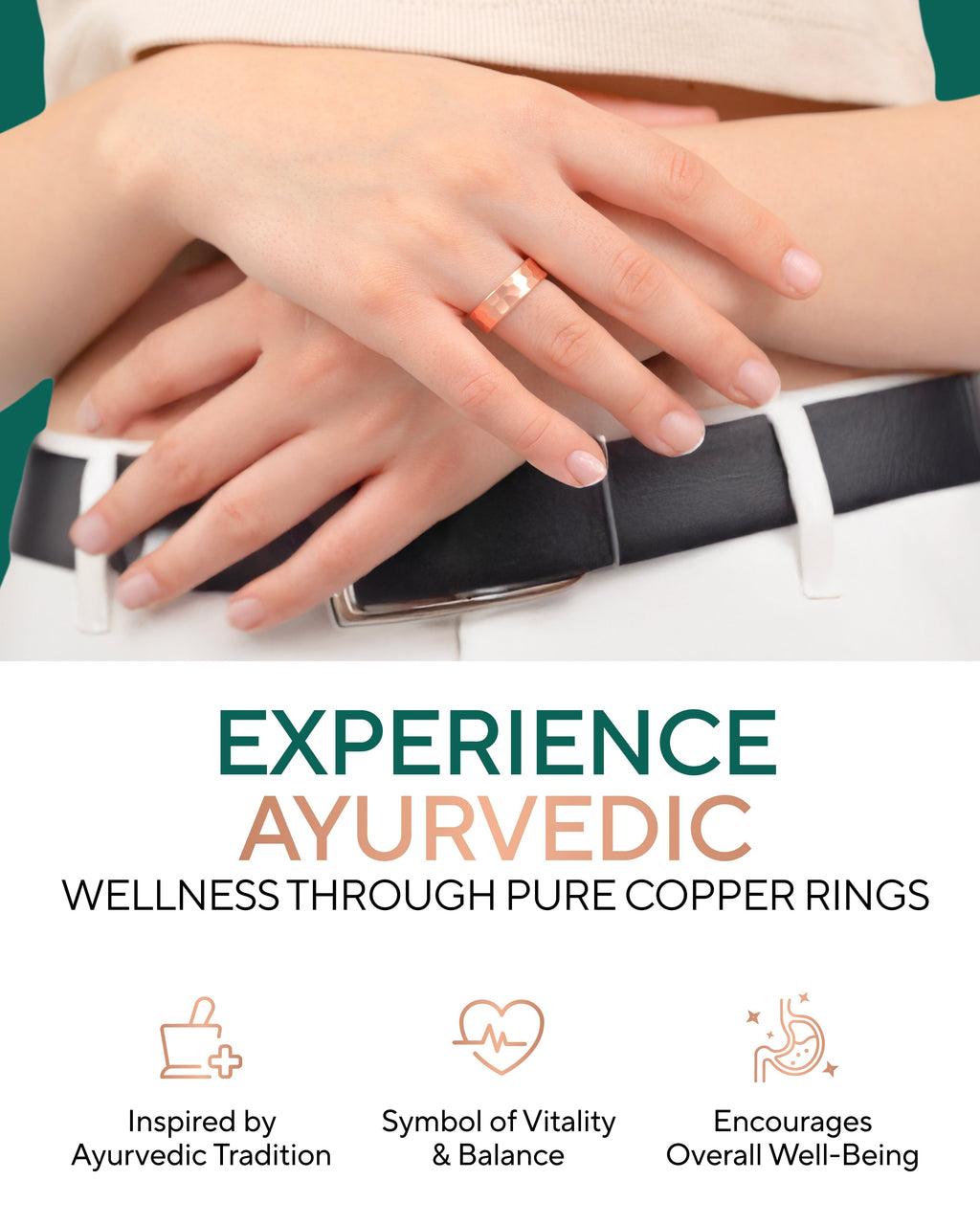 Pure Copper Rings – Hammered (6mm) - Nara's Shop