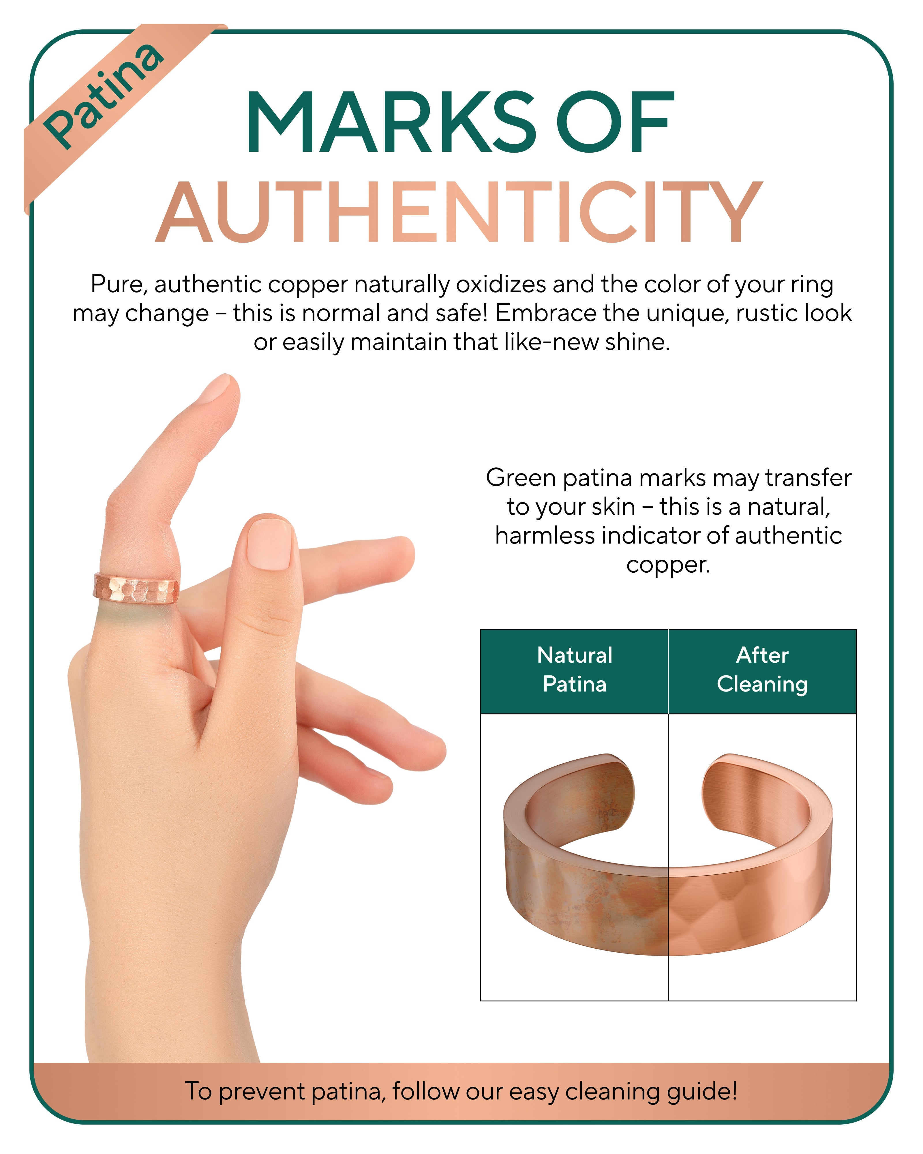 Pure Copper Rings – Hammered (6mm) - Nara's Shop