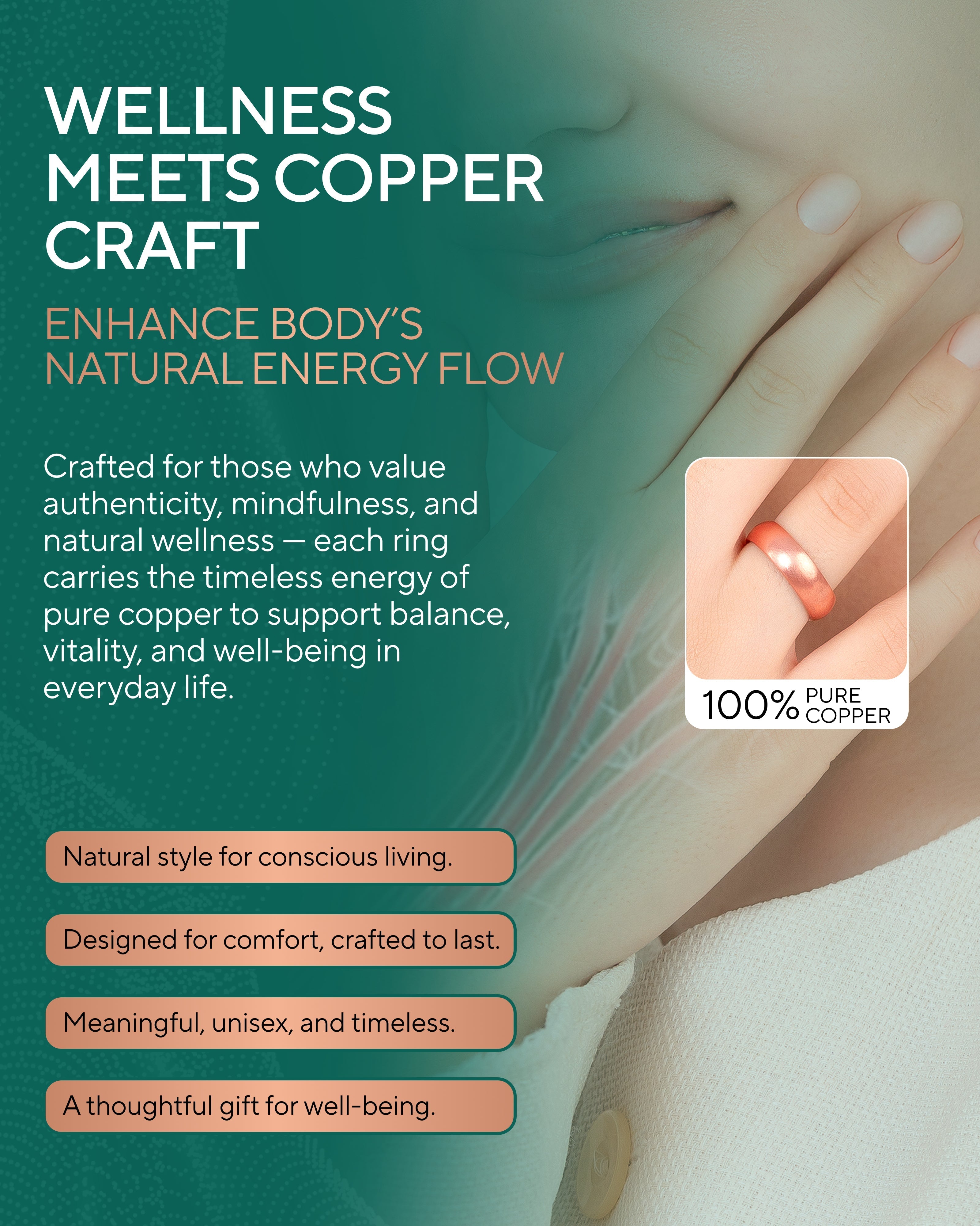 Pure Copper Rings Set - Domed (6mm) - Nara's Shop