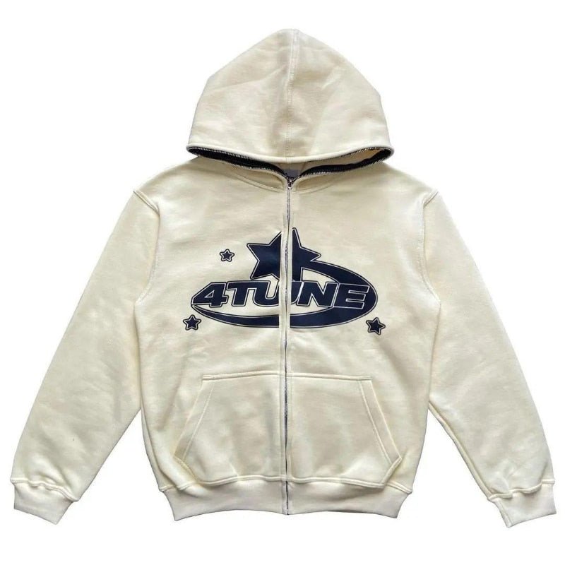 Star Printed Zip Up Hoodies - Nara's Shop